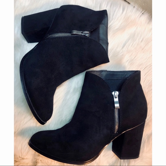 Diba Shoes - Diba Faux Suede Ankle Boots Black SZ 8